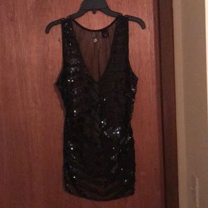 Black Chiffon Top w/sequence